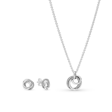 Family Always Encircled Necklace and Earrings Gift Set